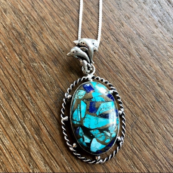 Jewelry - Copper chrysocolla/lapis lazuli handmade necklace